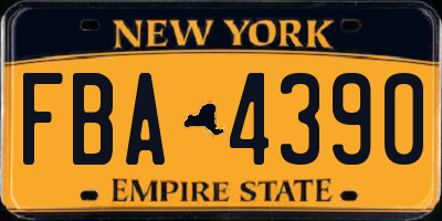 NY license plate FBA4390