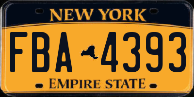 NY license plate FBA4393