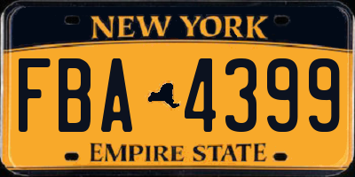 NY license plate FBA4399