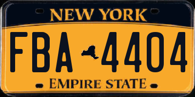 NY license plate FBA4404