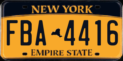 NY license plate FBA4416