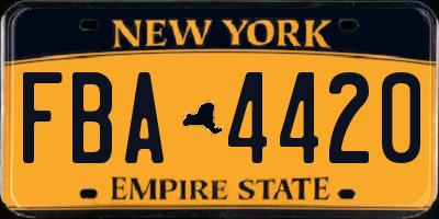 NY license plate FBA4420
