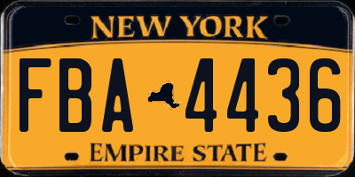 NY license plate FBA4436