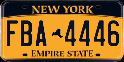 NY license plate FBA4446