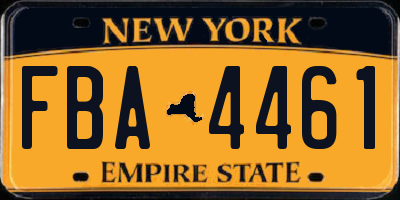 NY license plate FBA4461