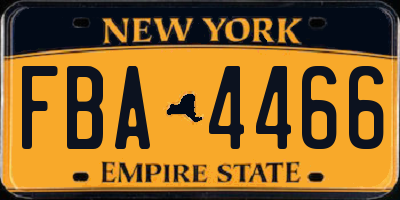 NY license plate FBA4466