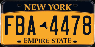 NY license plate FBA4478