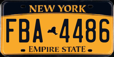 NY license plate FBA4486