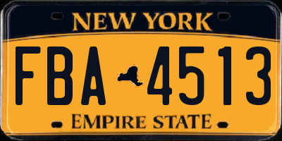 NY license plate FBA4513