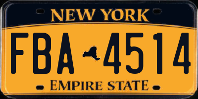 NY license plate FBA4514