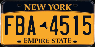 NY license plate FBA4515