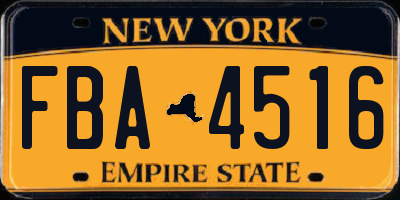 NY license plate FBA4516