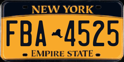 NY license plate FBA4525