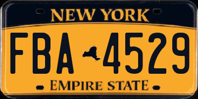 NY license plate FBA4529