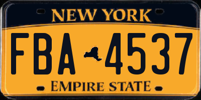 NY license plate FBA4537