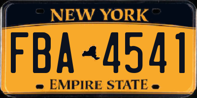 NY license plate FBA4541