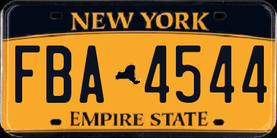 NY license plate FBA4544
