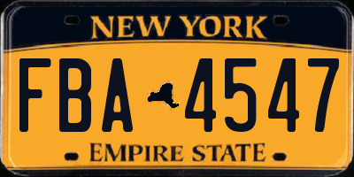 NY license plate FBA4547