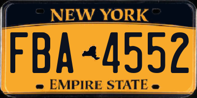 NY license plate FBA4552