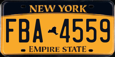 NY license plate FBA4559