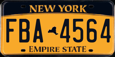 NY license plate FBA4564