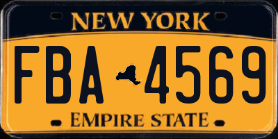 NY license plate FBA4569