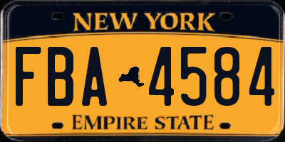 NY license plate FBA4584