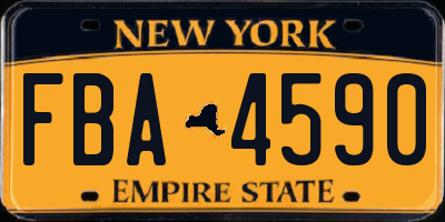 NY license plate FBA4590
