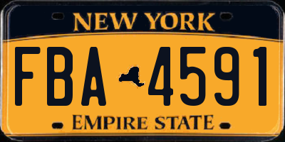 NY license plate FBA4591