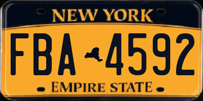 NY license plate FBA4592