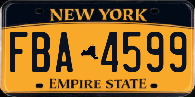 NY license plate FBA4599