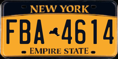 NY license plate FBA4614