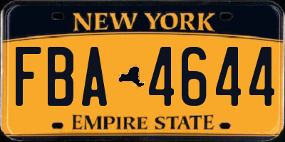 NY license plate FBA4644