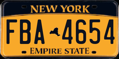 NY license plate FBA4654