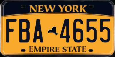 NY license plate FBA4655