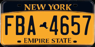 NY license plate FBA4657