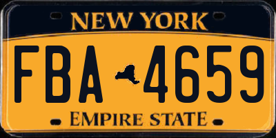 NY license plate FBA4659