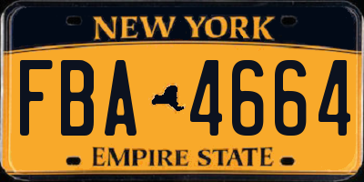NY license plate FBA4664