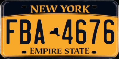 NY license plate FBA4676