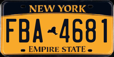 NY license plate FBA4681