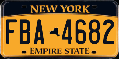 NY license plate FBA4682