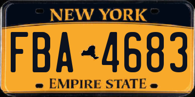 NY license plate FBA4683