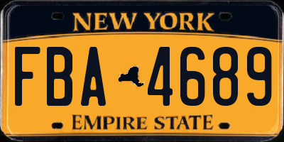 NY license plate FBA4689