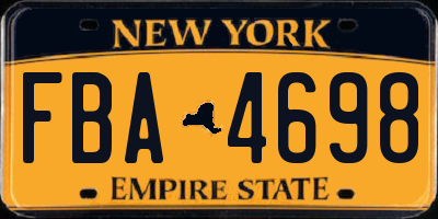 NY license plate FBA4698