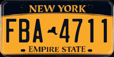 NY license plate FBA4711