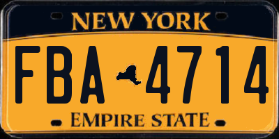 NY license plate FBA4714