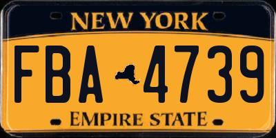 NY license plate FBA4739