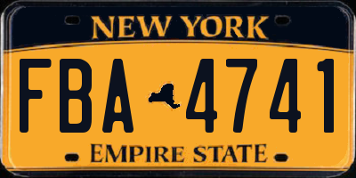 NY license plate FBA4741