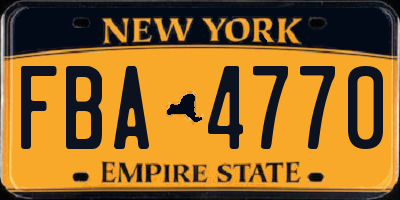 NY license plate FBA4770