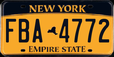 NY license plate FBA4772